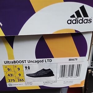Adidas UltraBOOST Shoe Label with Black and Gray Details. In 👍 condition. Used.
